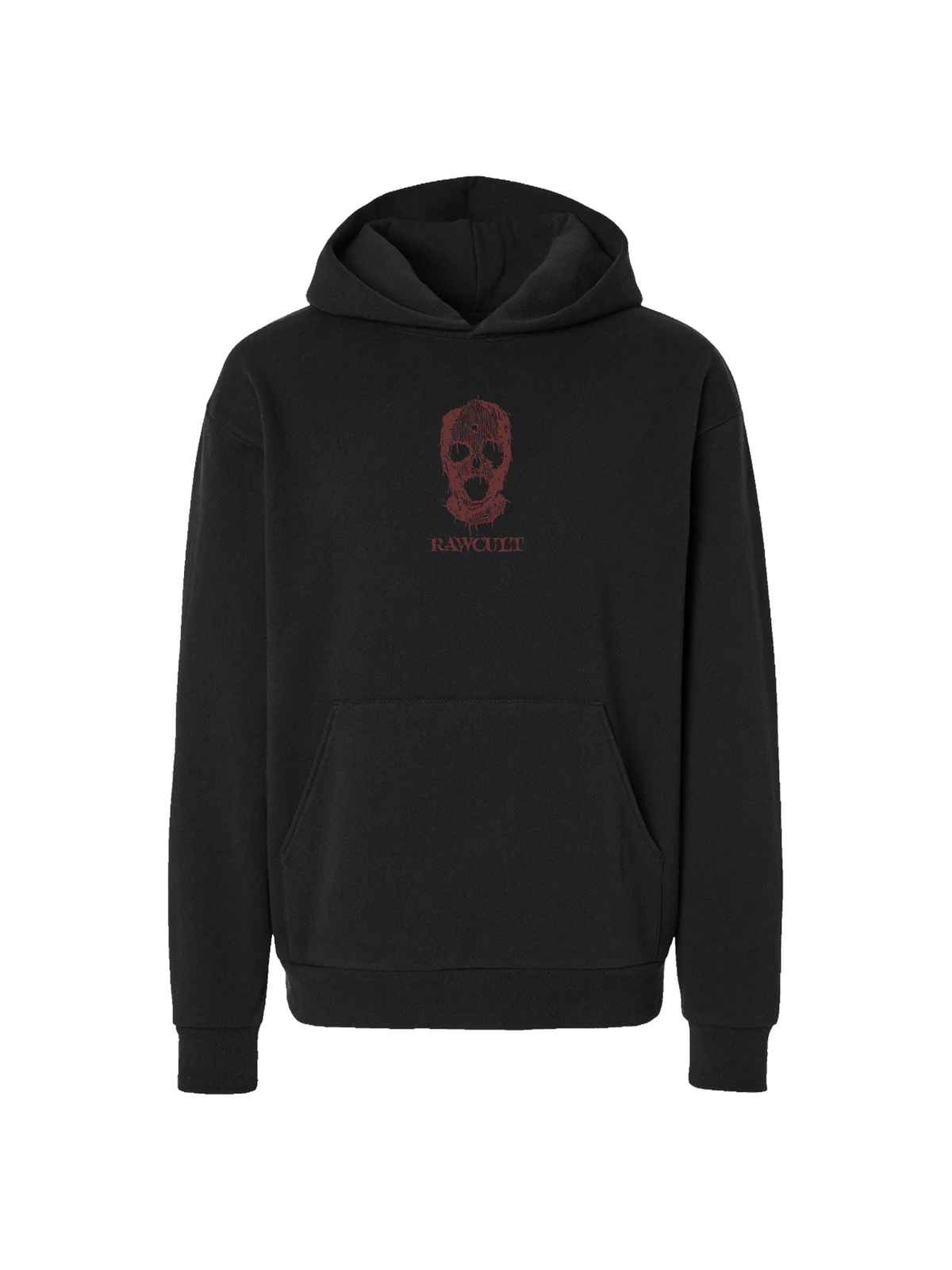 RAW CULT | HELL MASK Hoodie - Marsala on Black