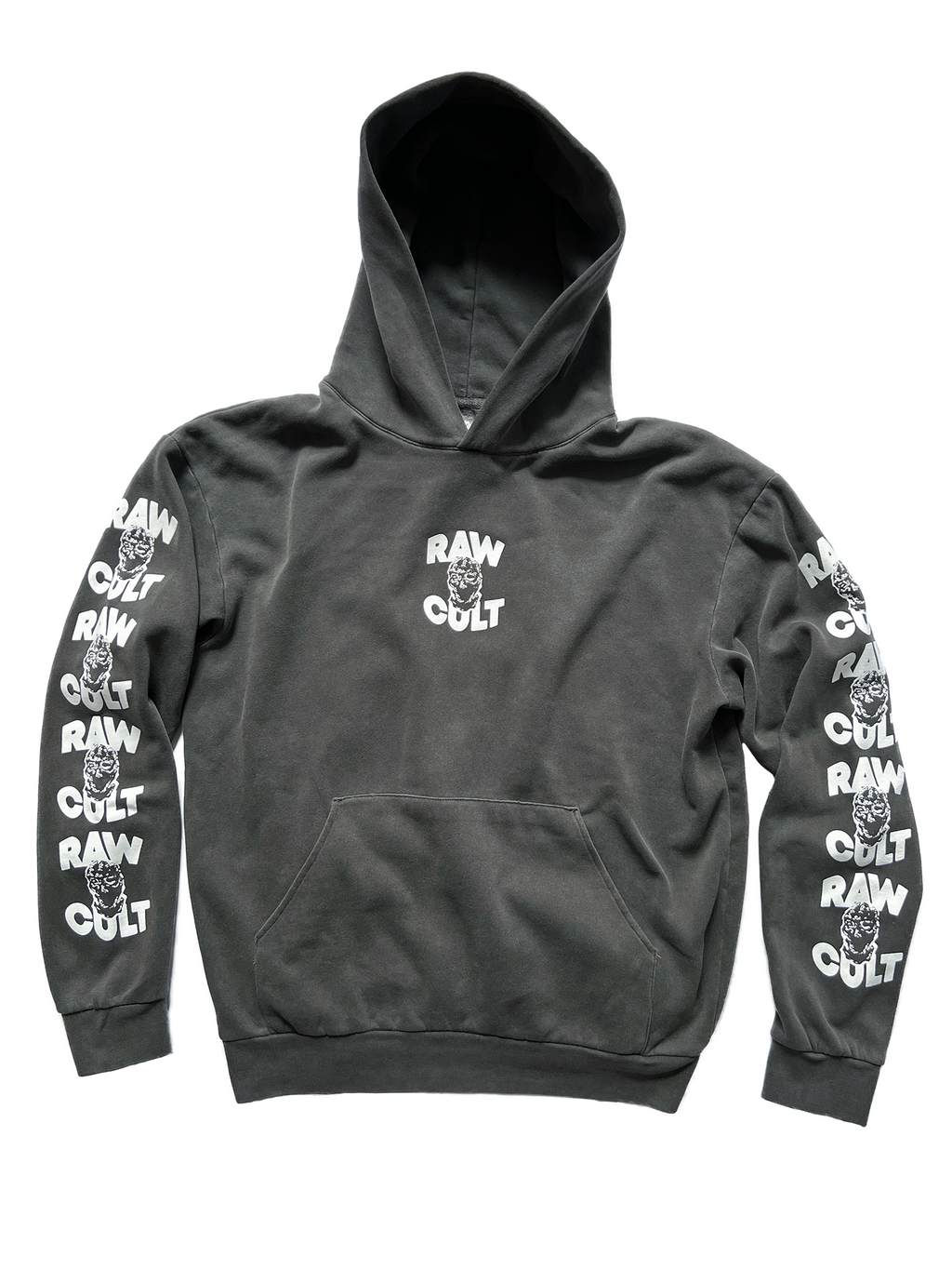 RAW CULT | Mask CULT Hoodie - White on Pigment Black