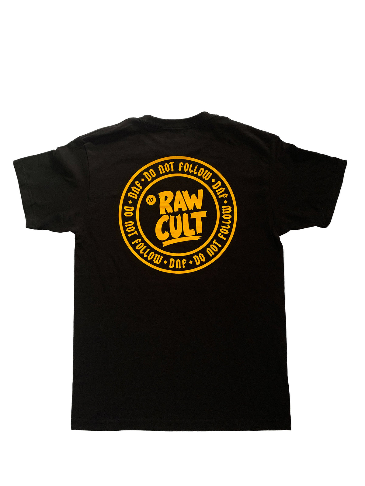 RAW CULT | T-shirt avec logo « Ne pas suivre/DNF » (noir)