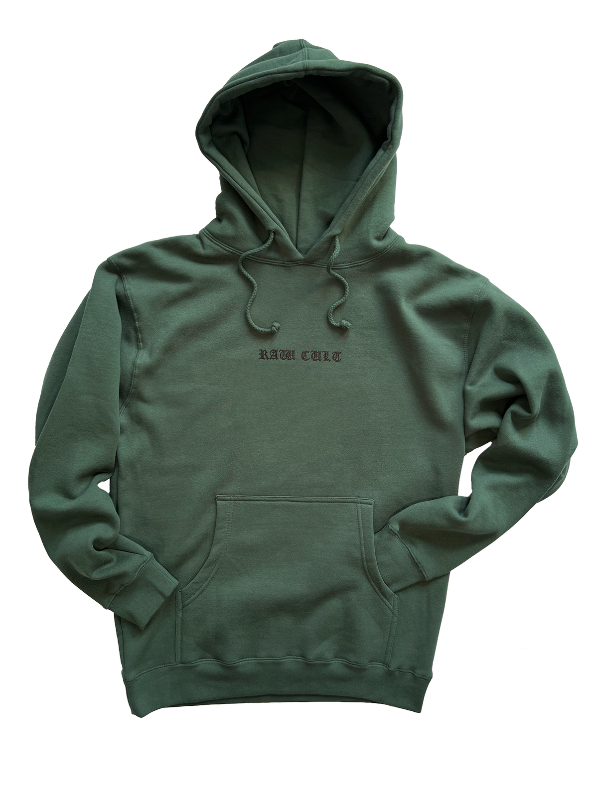 RAW CULT | Sweat à capuche Old English - Vert alpin
