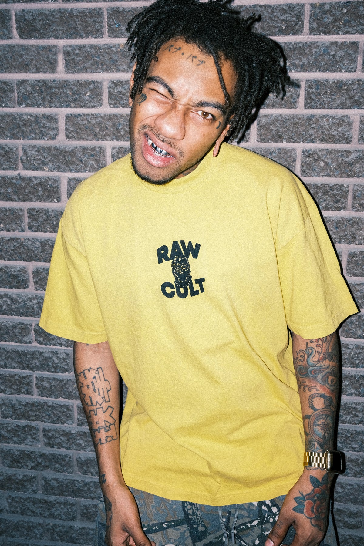 RAW CULT | Mask CULT Logo T-Shirt - Canary Yellow