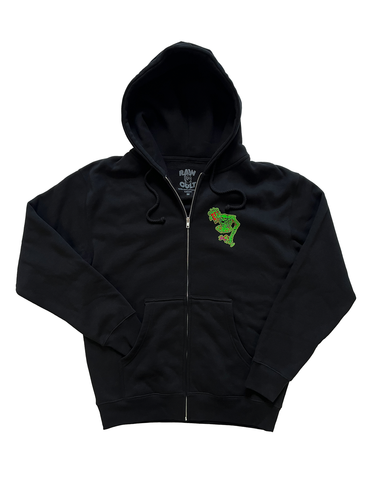 Sudadera con capucha y cremallera RAW CULT | Sudadera con capucha y cremallera RAW CULT x Brook Pizza - Negra 