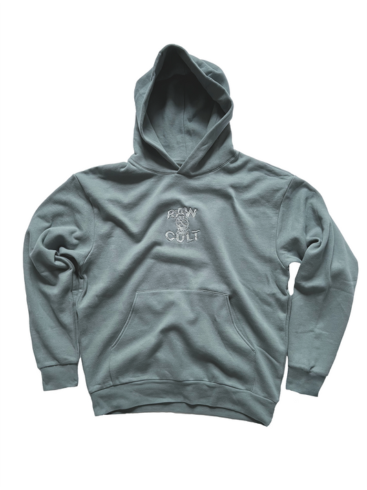 RAW CULT | Sweat à capuche CULT avec masque brodé - Blue Magik 