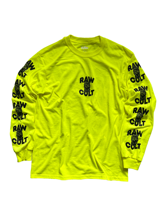 RAW CULT | Mask CULT Longsleeve - Fluorescent Yellow