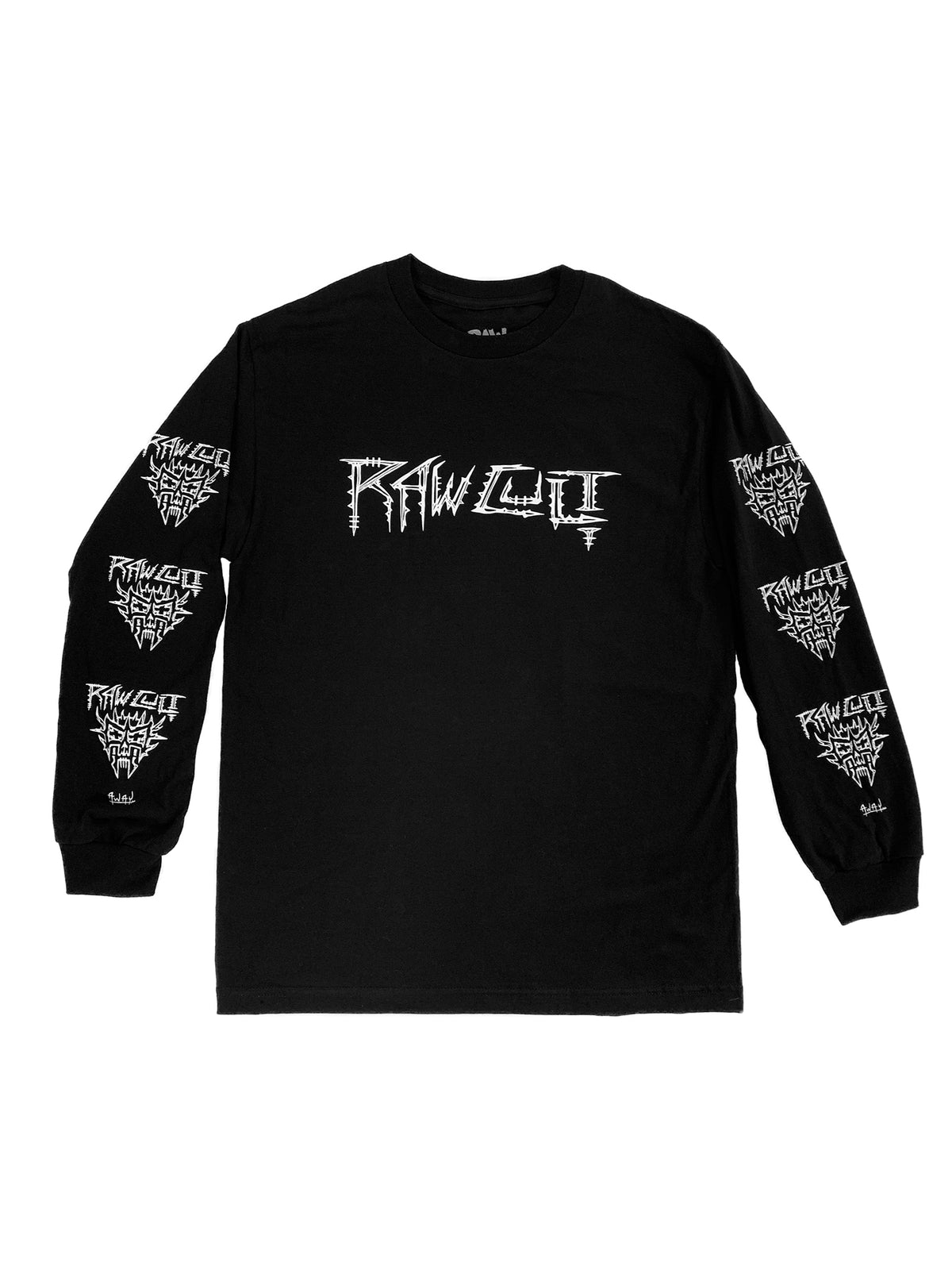 RAW CULT | Camiseta de manga larga terrestre RAW CULT (negra) | Ilustración de Away