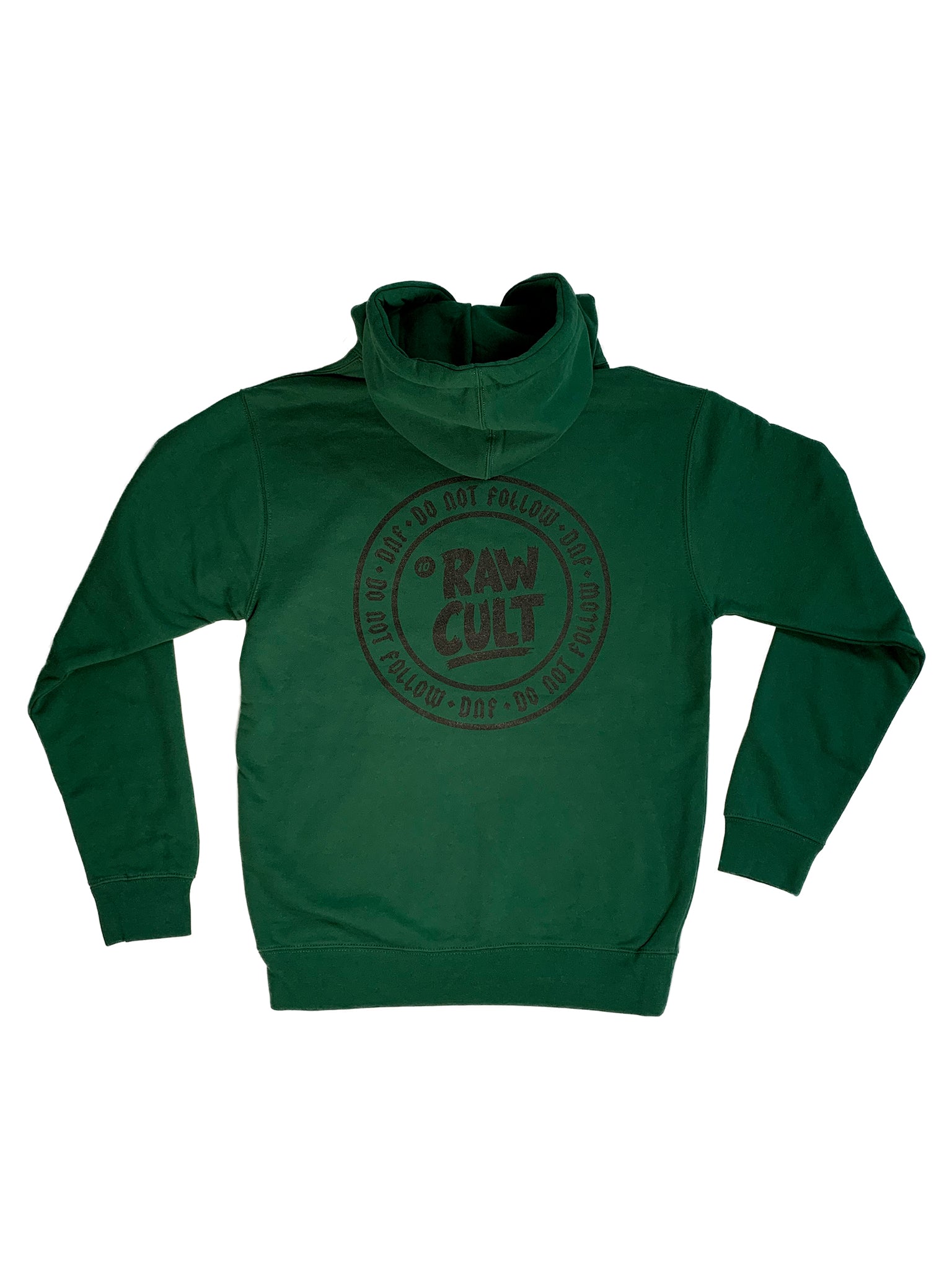 RAW CULT | Do Not Follow/DNF Ganja Green Logo Hoodie (Black Print)