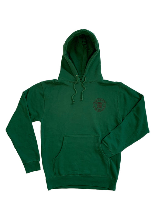 RAW CULT | Sudadera con capucha con el logo verde de Ganja (estampado negro)