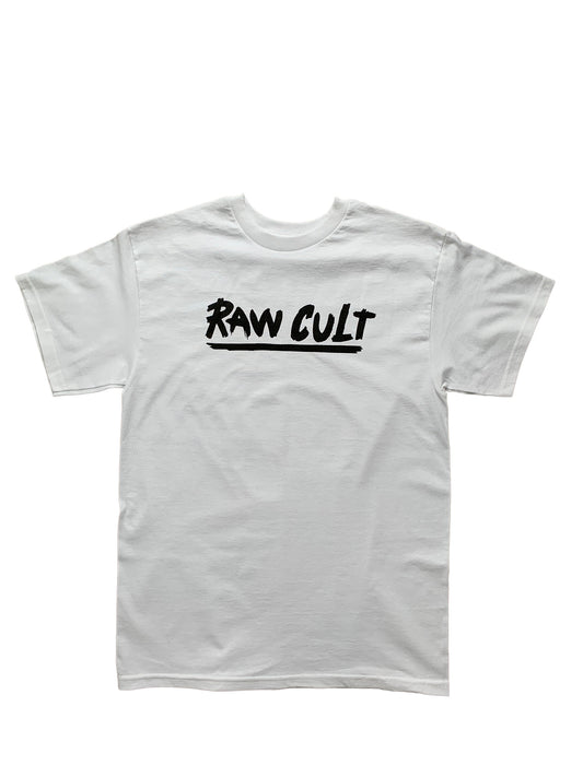 Black logo white t-shirt
