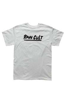 Black logo white t-shirt