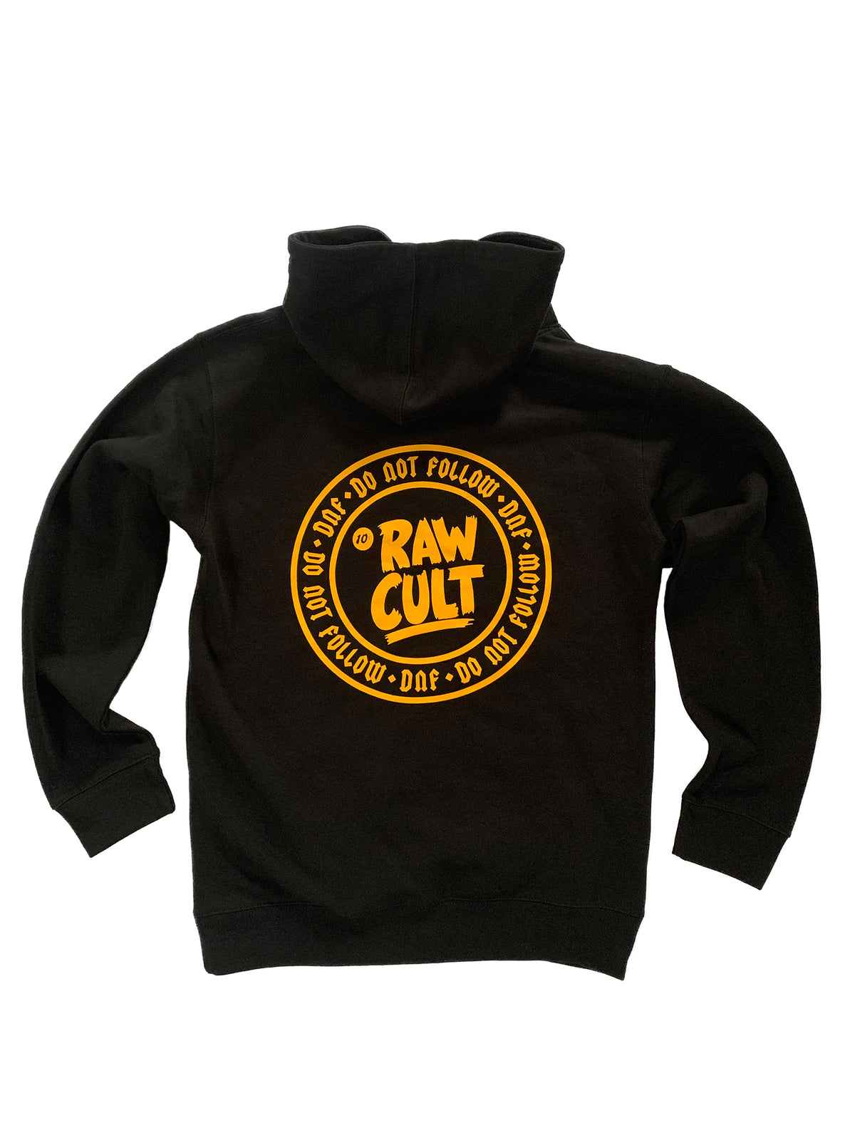 RAW CULT | Sudadera con capucha con el logo "No seguir/DNF" (negra)