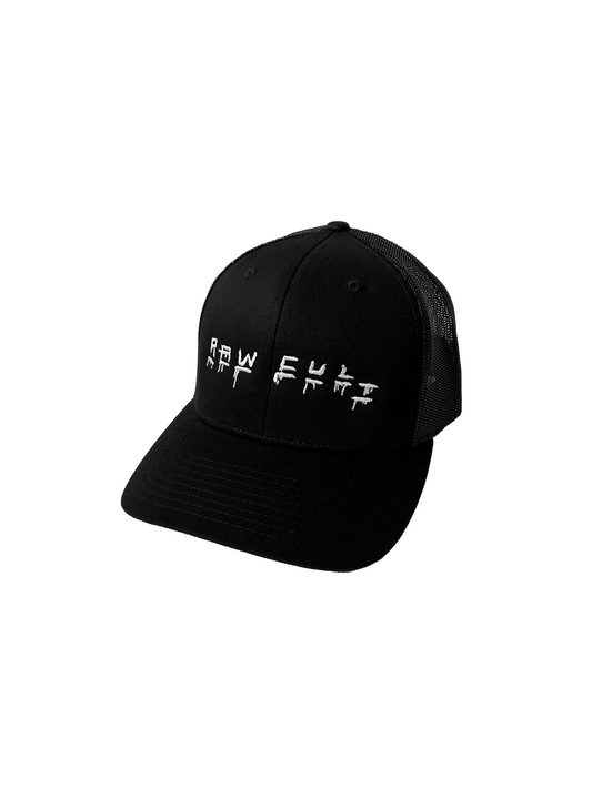 RAW CULT | Casquette camionneur avec inscription « Hangman » - Noir