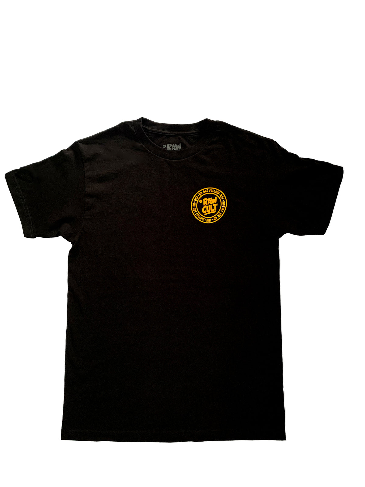 RAW CULT | T-shirt avec logo « Ne pas suivre/DNF » (noir)