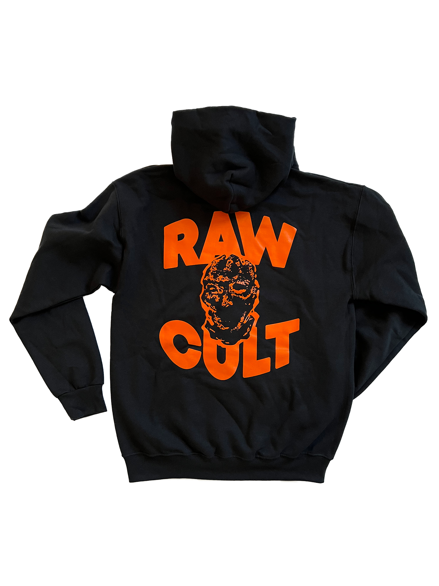 RAW CULT | Mask CULT Hoodie - Orange on Black