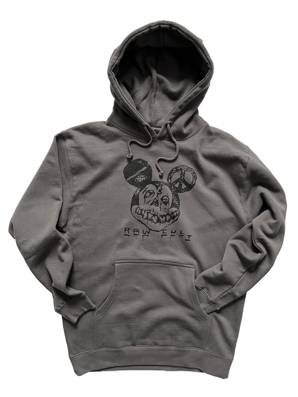 RAW CULT | Sudadera con capucha Hell Rat - Carbón vegetal 