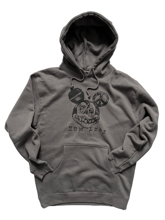 RAW CULT | Sudadera con capucha Hell Rat - Carbón vegetal 