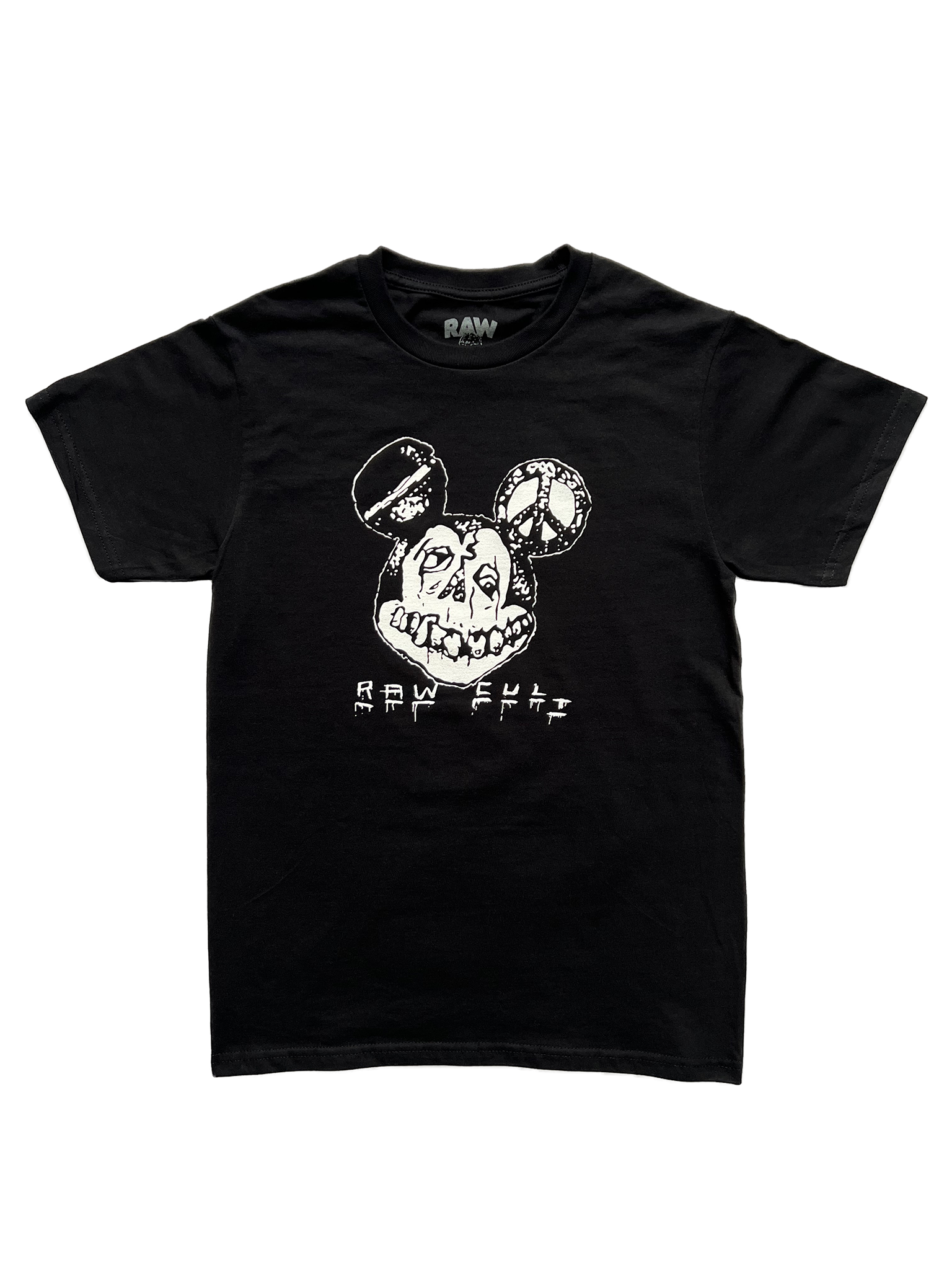 RAW CULT | Hell Rat T-Shirt - White on Black