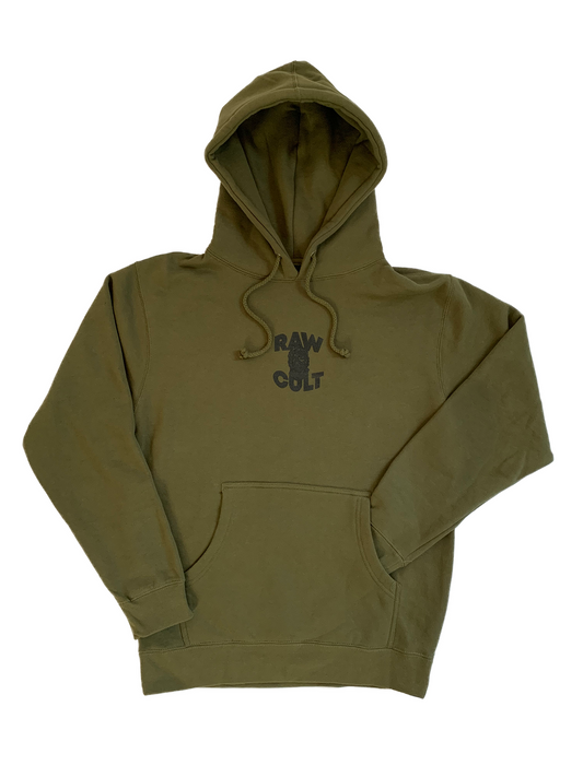 RAW CULT | Sweat à capuche Mask CULT - Vert militaire