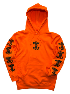 RAW CULT | Mask CULT Hoodie - Black on Orange