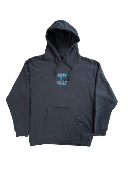 Sudadera con capucha RAW CULT | Mask CULT - Azul hielo sobre azul pizarra