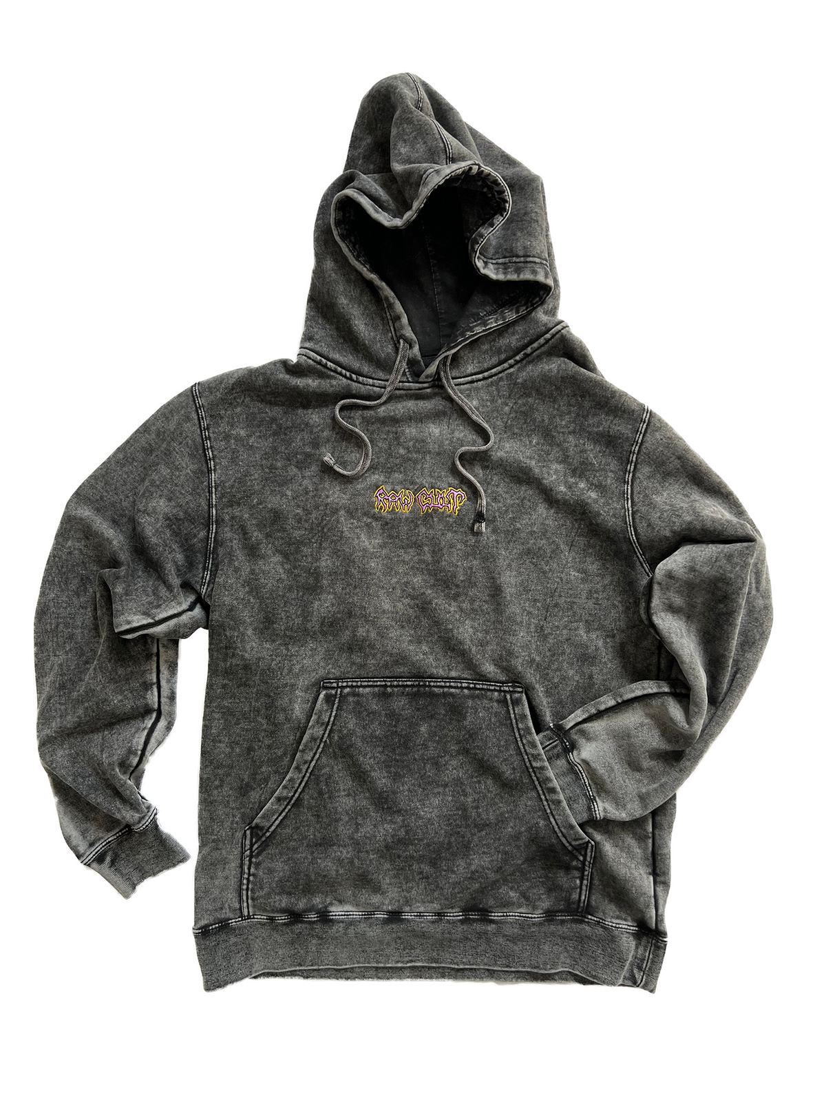 RAW CULT | Sudadera con capucha Thrash Logo - Lavado mineral negro