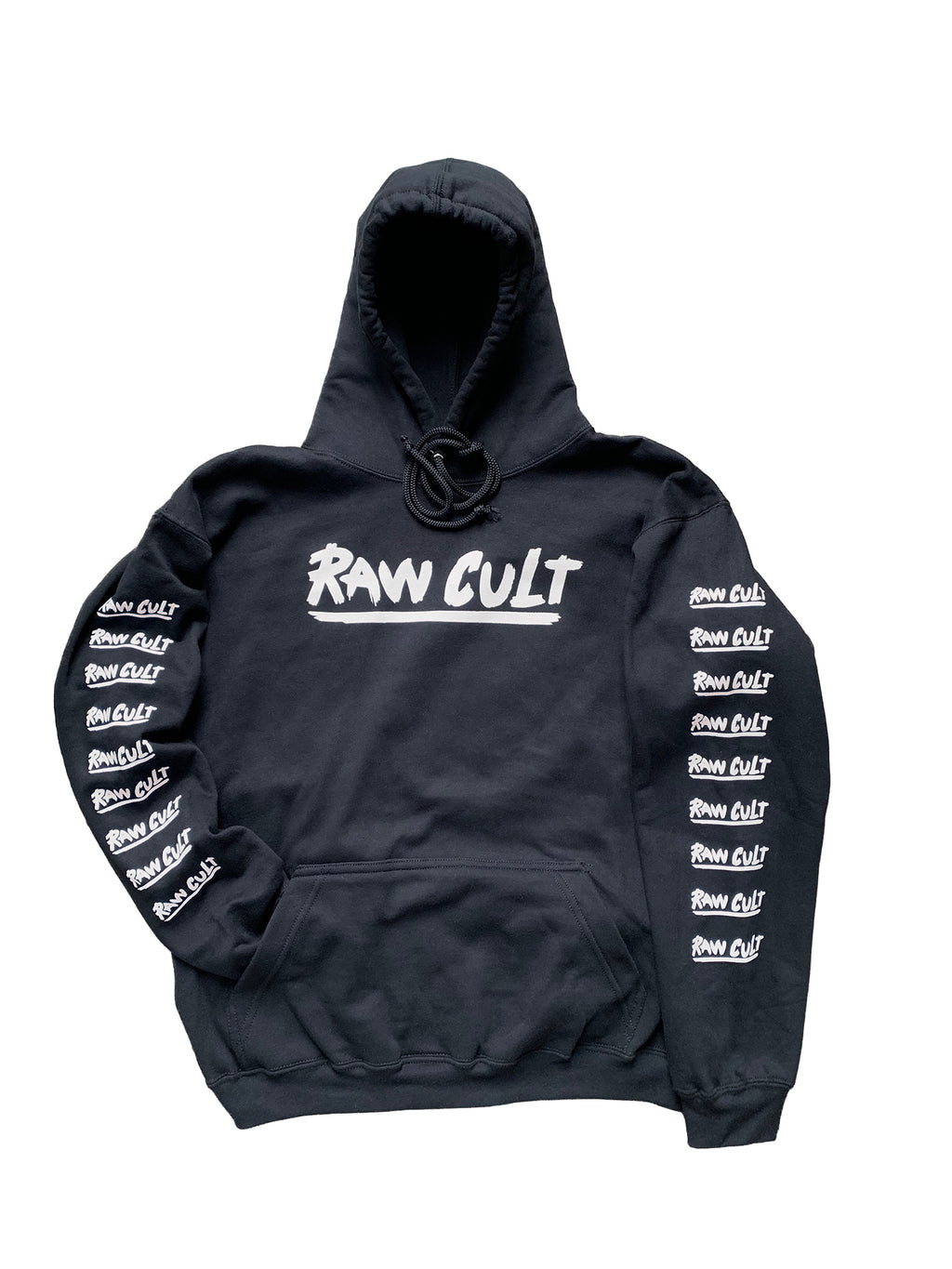 White logo black hoodie