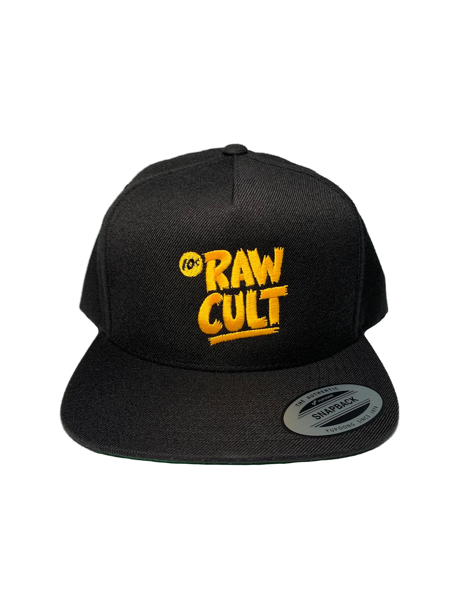 RAW CULT | Logo Snapback Cap - Yellow on Black