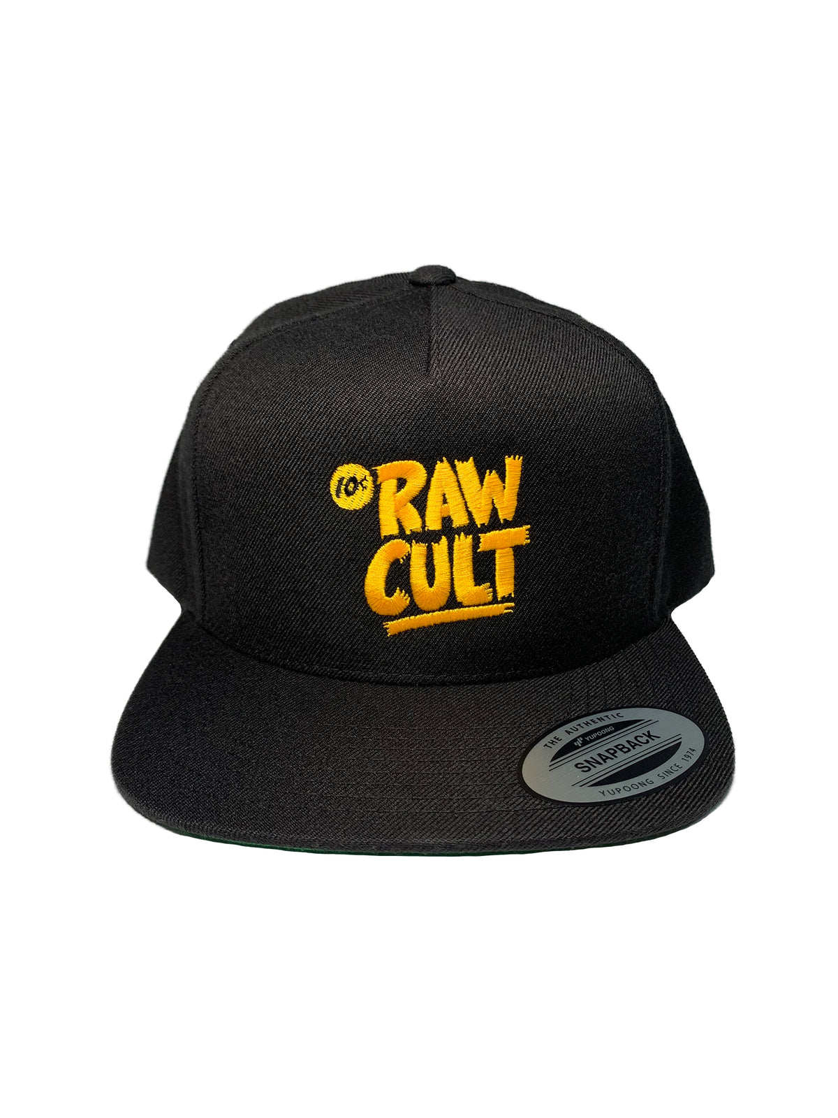 RAW CULT | Casquette snapback avec logo - Jaune sur noir