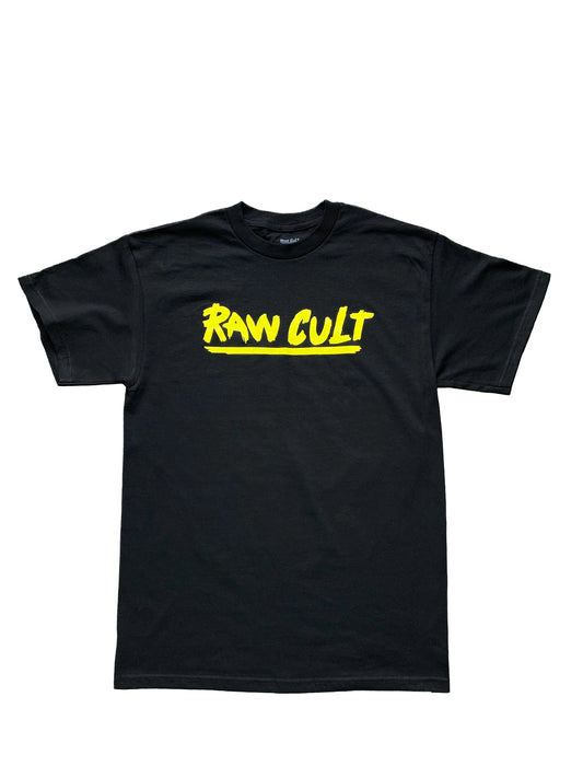 Yellow logo black t-shirt 